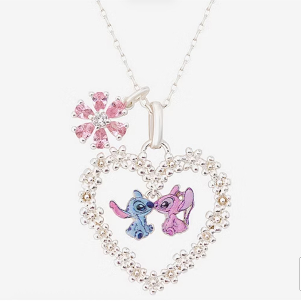 Disney Classics Jewelry | Stitch and Angel Heart Pendant Necklace